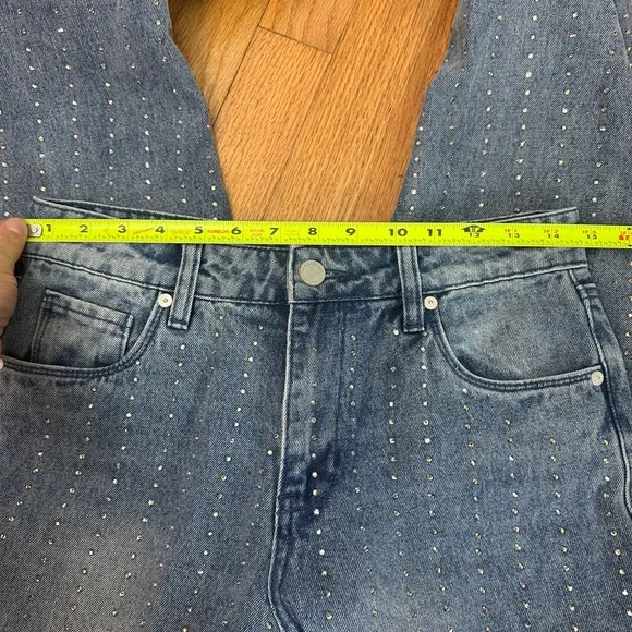 BlankNYC Magic Hour Jeans size 26 Blue Studded Denim Pants - Picture 6 of 7